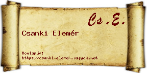 Csanki Elemér névjegykártya
